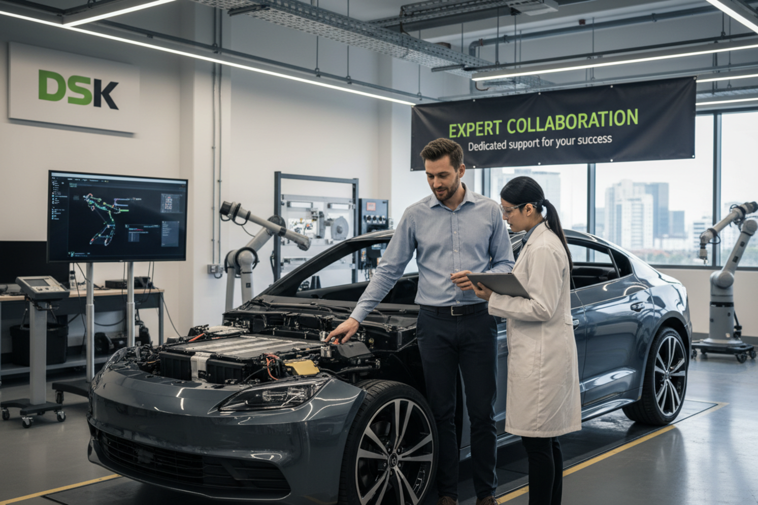 DSK engineer collaborating with automotive client