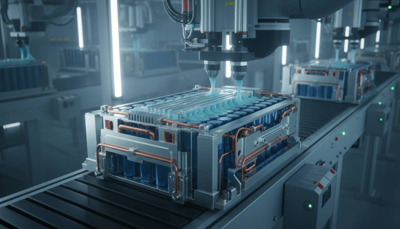 Electric vehicle battery module with thermal management system