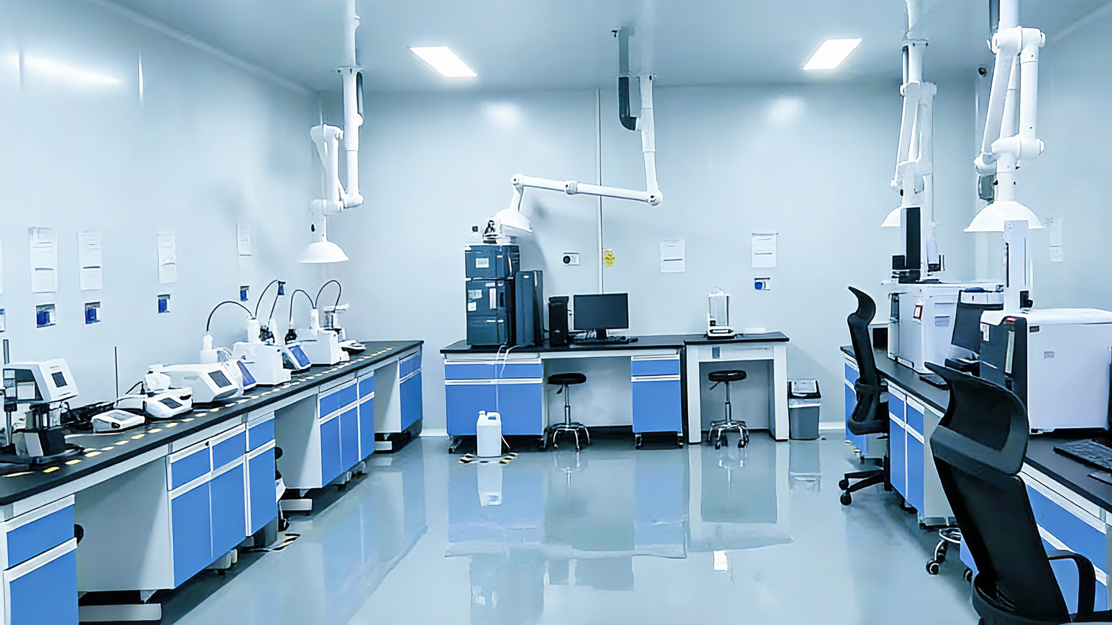 DSK Quality Control lab with technicians using precision testing instruments