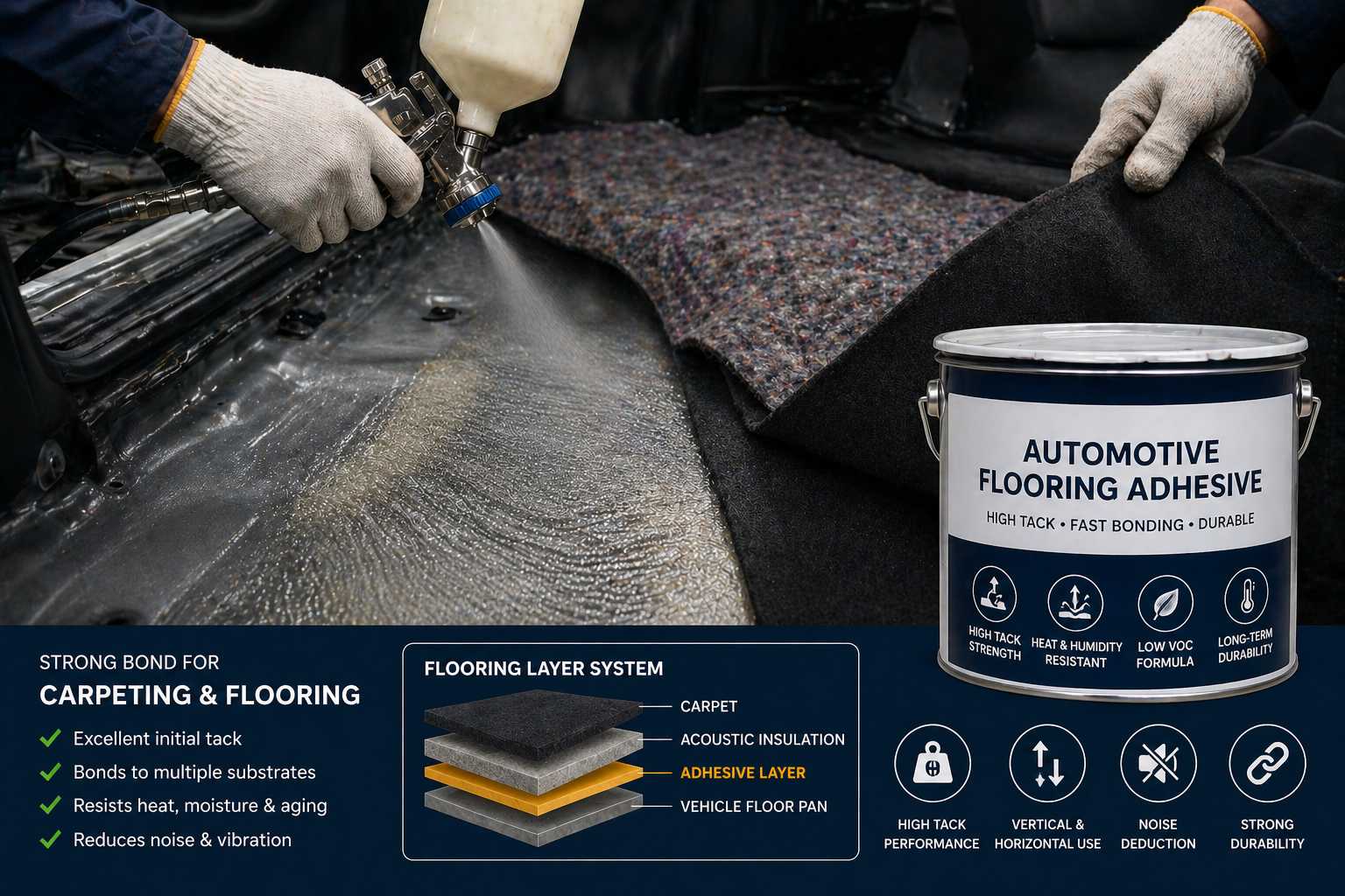 Automotive carpet and flooring installation