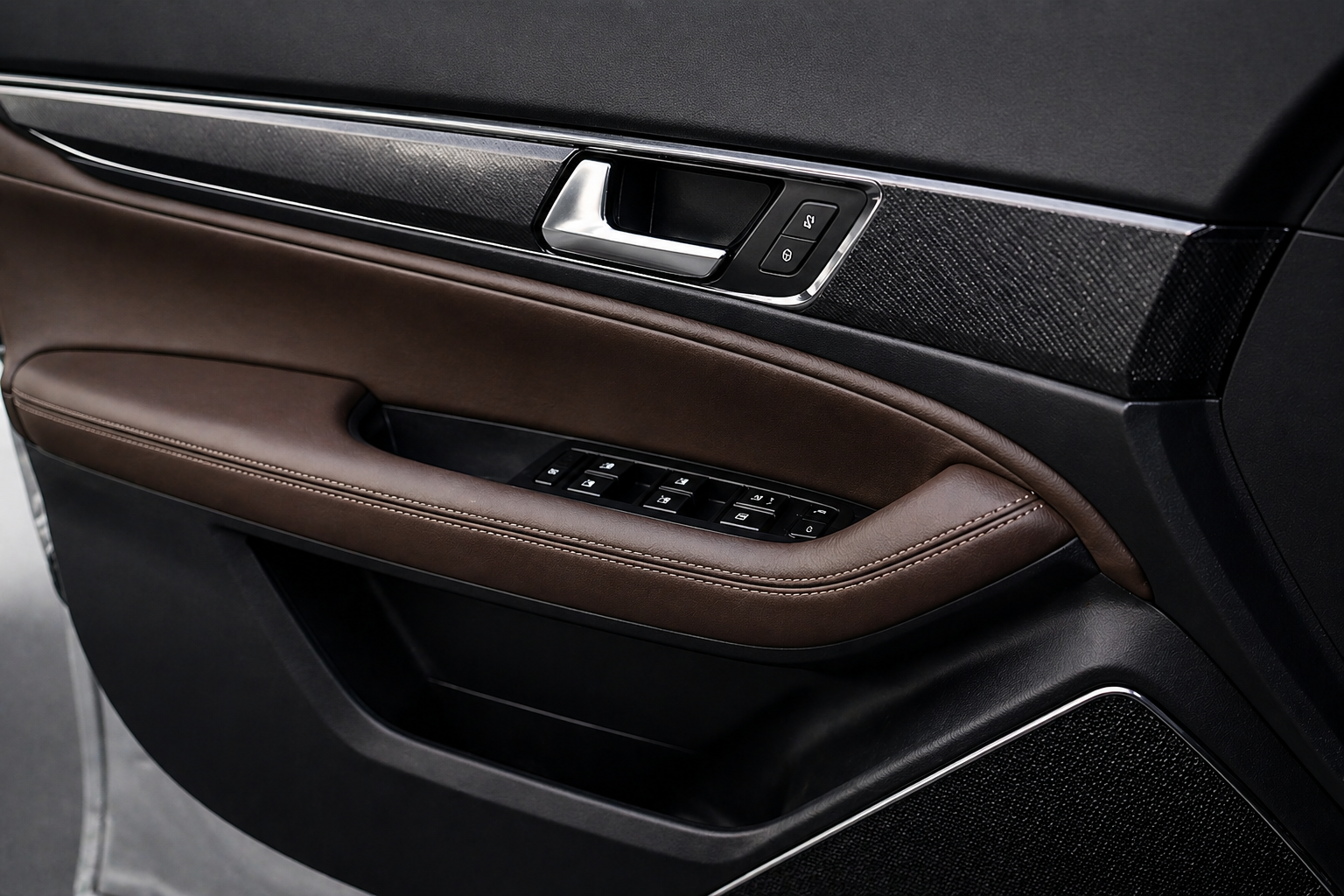 Automotive door panel and trim assembly