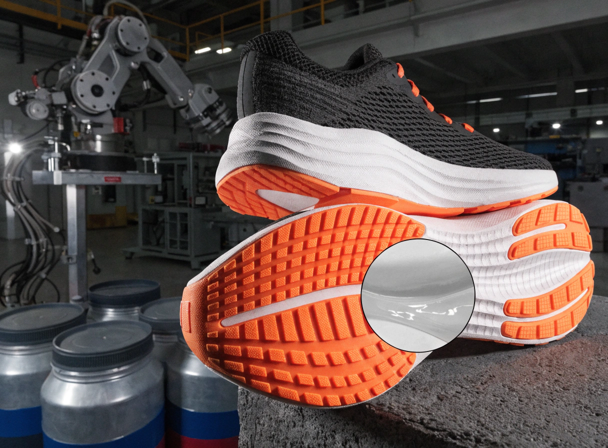 High-performance athletic footwear showcasing advanced bonding applications