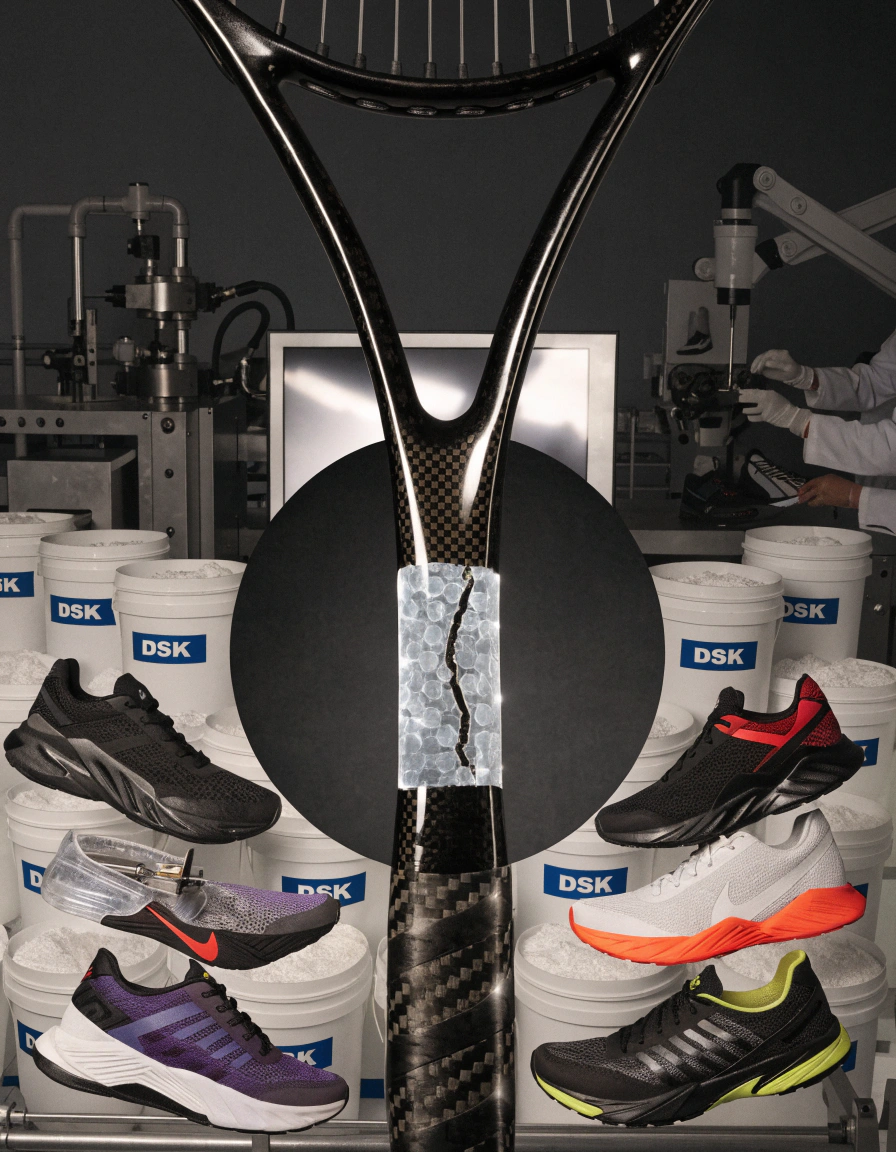 High-performance running shoe sole bonding showing adhesive stress test