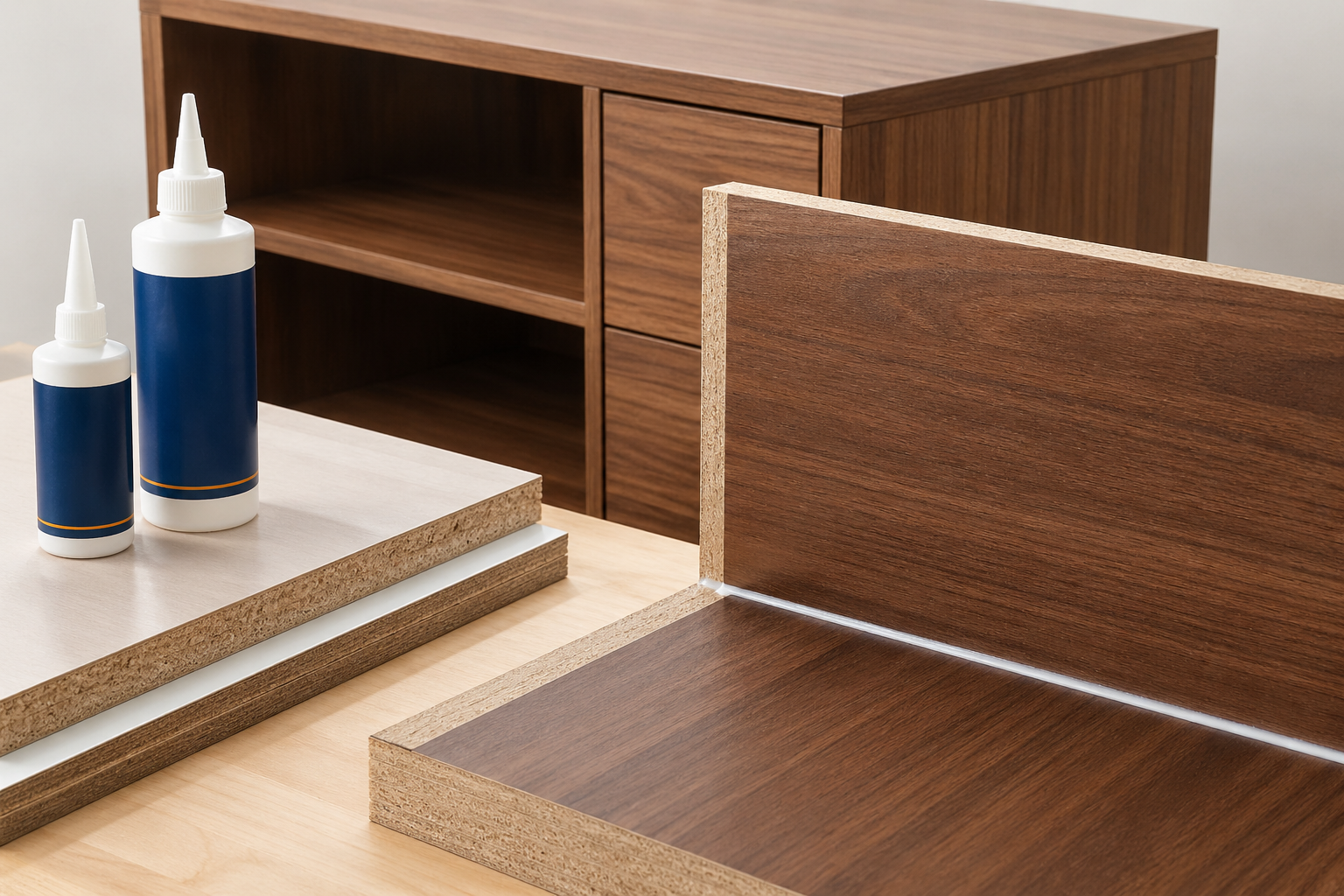 High-quality furniture and laminated wood products showcasing structural bonding applications