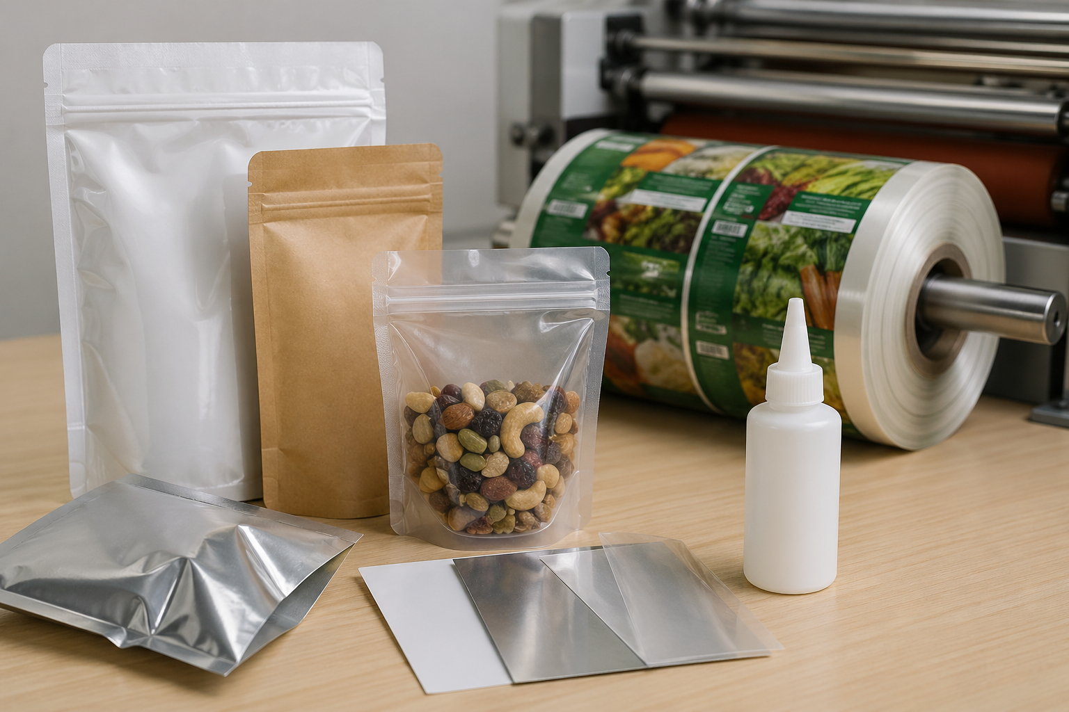 Industrial packaging films and laminated materials showing durable bonding applications