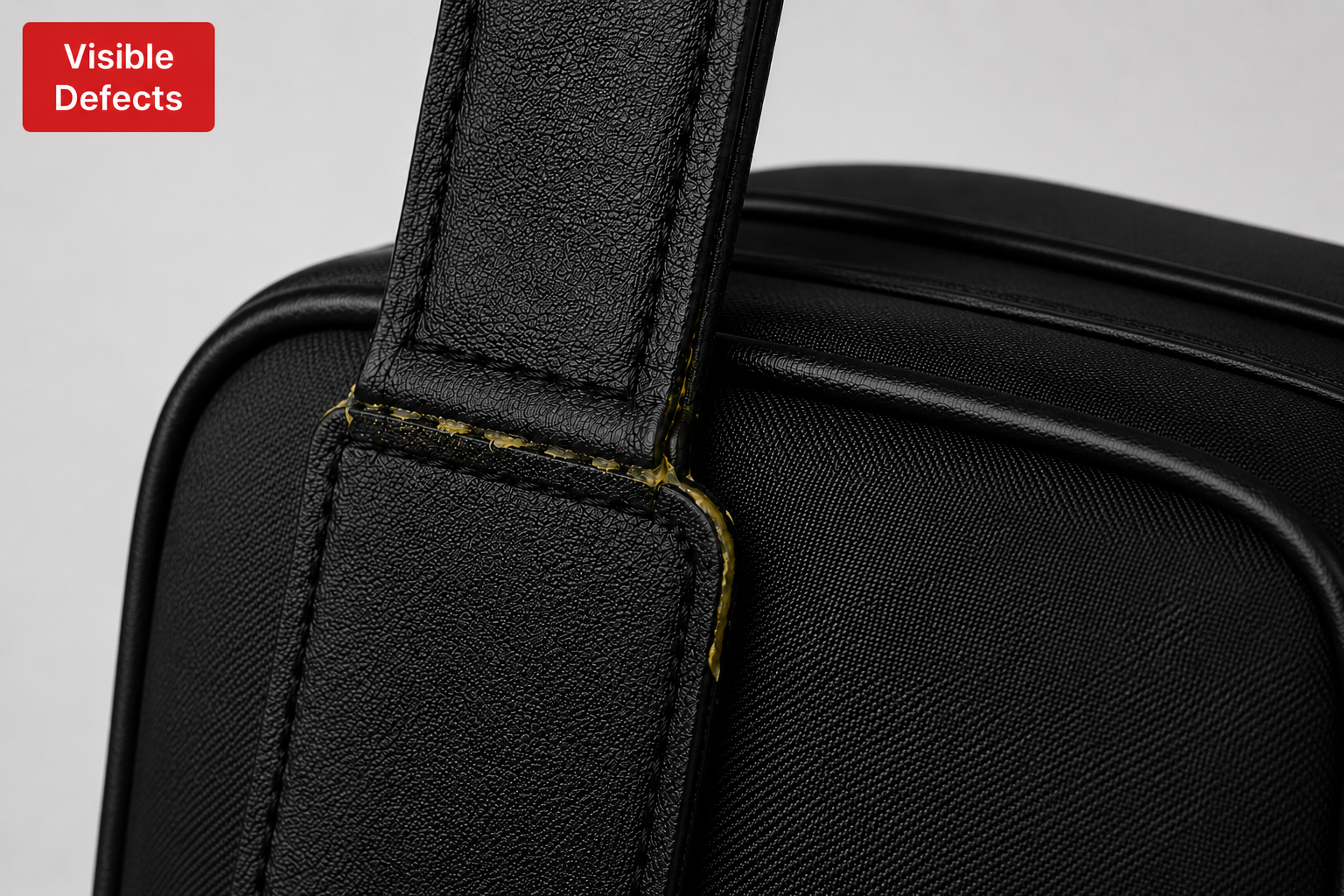 Yellowed glue lines and visible defects