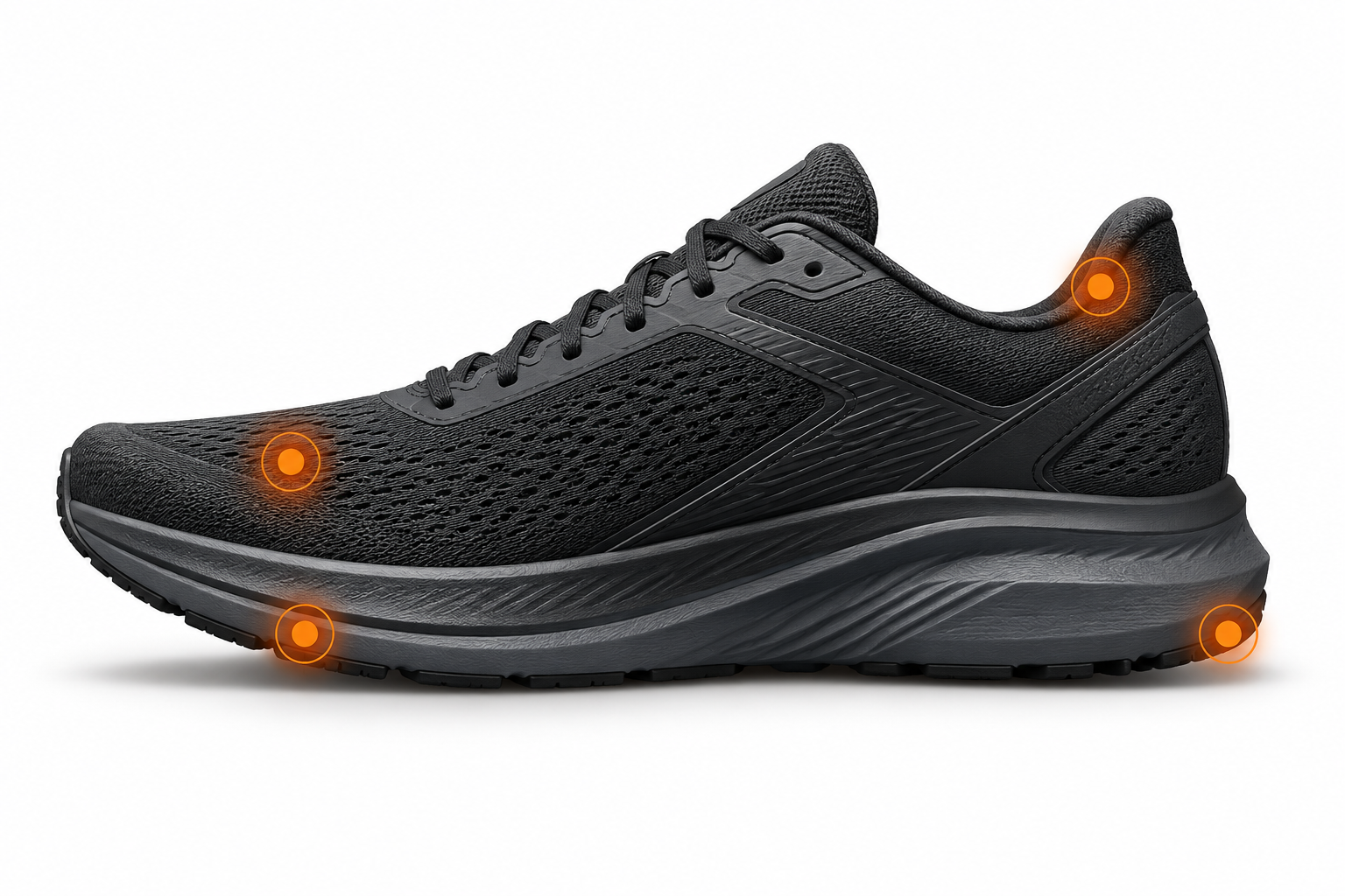 Running shoe stress point diagram