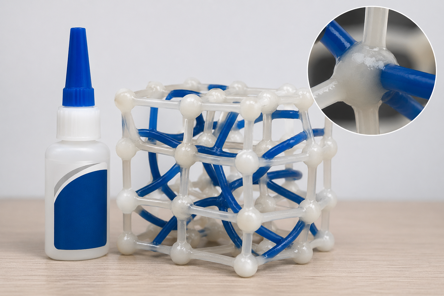 Three-dimensional cross-linked polymer network